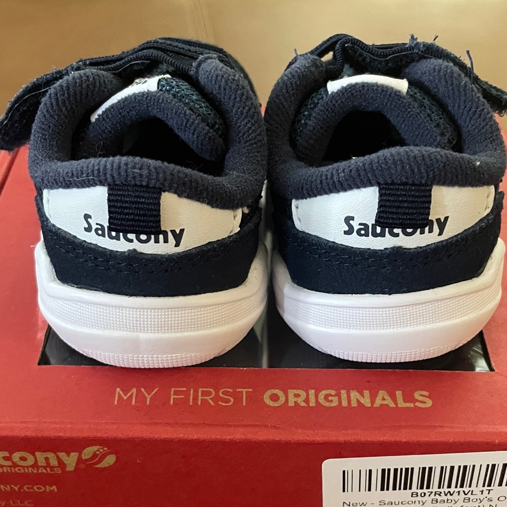 Saucony Baby Jazz Crib Sneakers - Navy and White - Picture 5 of 7